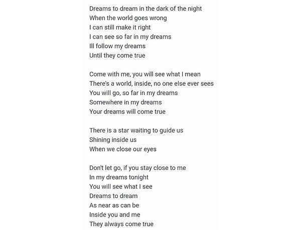 Inside Your Dreams en Lyrics [Archetype]