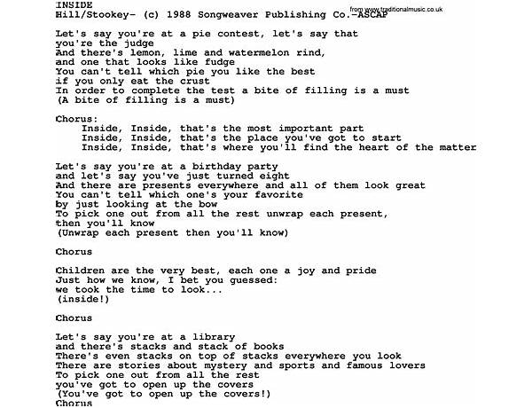 Inside en Lyrics [The Legendary Pink Dots]