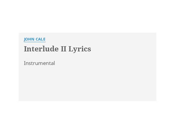 Interlude 2 en Lyrics [Solo]