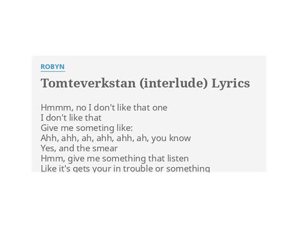 Interlude en Lyrics [D.Harmon]