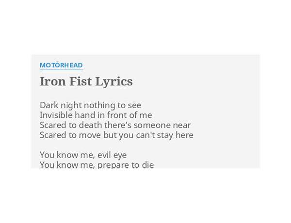 Iron Fist en Lyrics [Pro-Pain (Metal)]