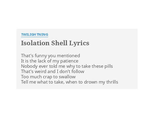 Isolation Shell en Lyrics [Twilightning]