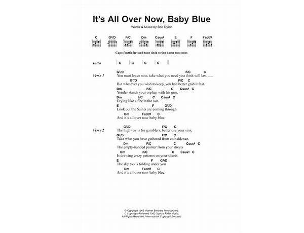 It\'s All Over Now, Baby Blue en Lyrics [ANOHNI]