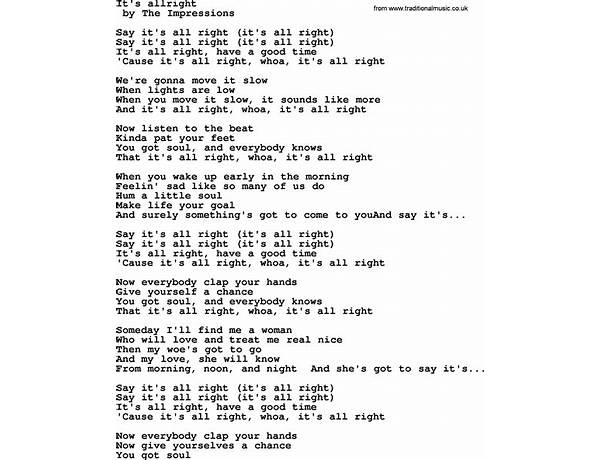 It\'s Alright en Lyrics [The Silos]