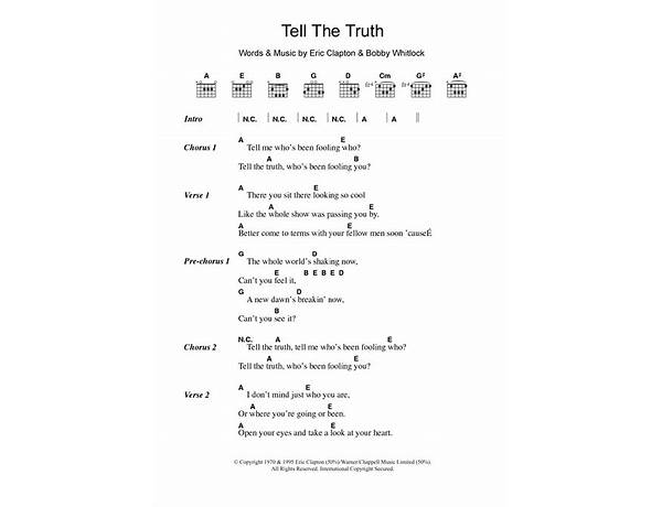 It\'s Easy To Tell The Truth en Lyrics [Sticky Fingaz]