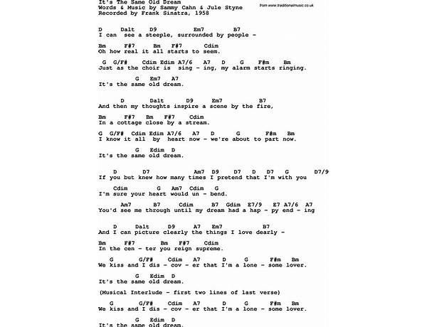 It\'s The Same Old Dream en Lyrics [Mel Tormé]