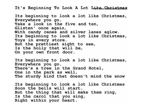 It’s Beginning To Look a Lot Like Christmas en Lyrics [​bryska]