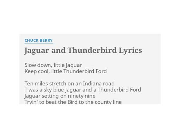 Jaguar and Thunderbird en Lyrics [The Troggs]