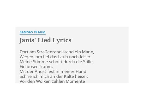 Janis\' Lied de Lyrics [Samsas Traum]