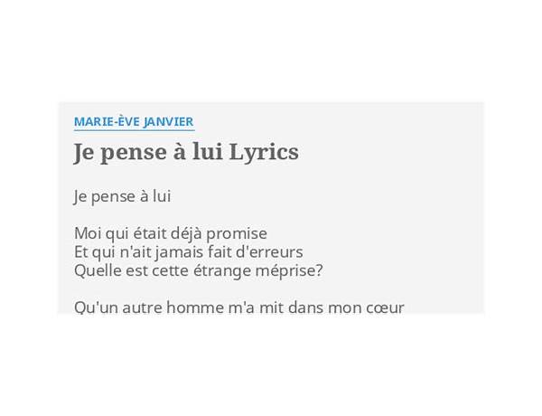 Je Pense À Lui fr Lyrics [Marie-Ève Janvier]