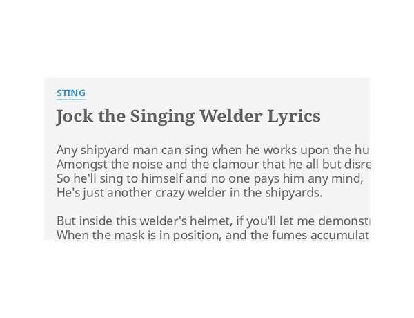 Jock the Singing Welder en Lyrics [Sting]