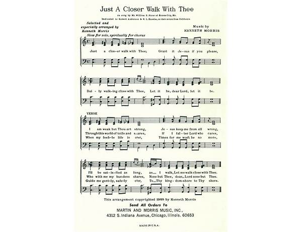 Just A Closer Walk With Thee en Lyrics [Religious Music / Hymns]