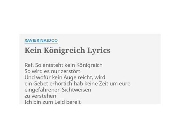 Kein Königreich de Lyrics [Xavier Naidoo]