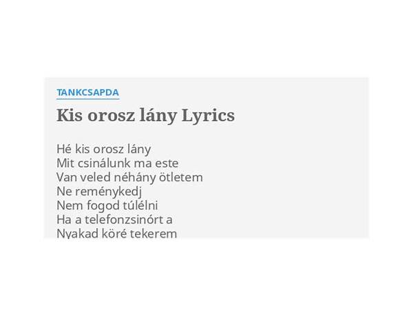 Kis orosz lány hu Lyrics [Tankcsapda]