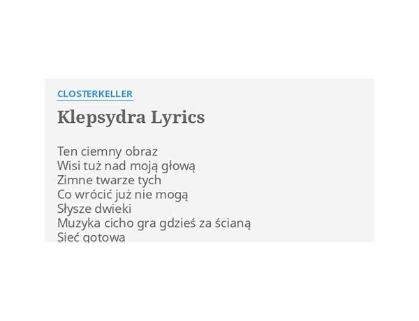Klepsydra pl Lyrics [2ylet]