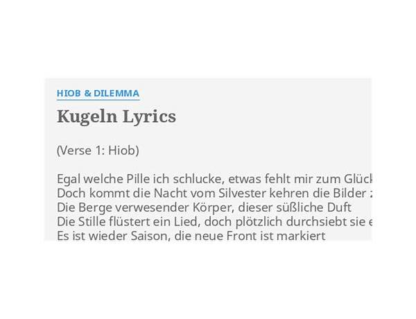 Kugeln de Lyrics [Perez]