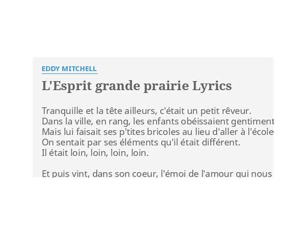 L\'Esprit grande prairie fr Lyrics [Eddy Mitchell]