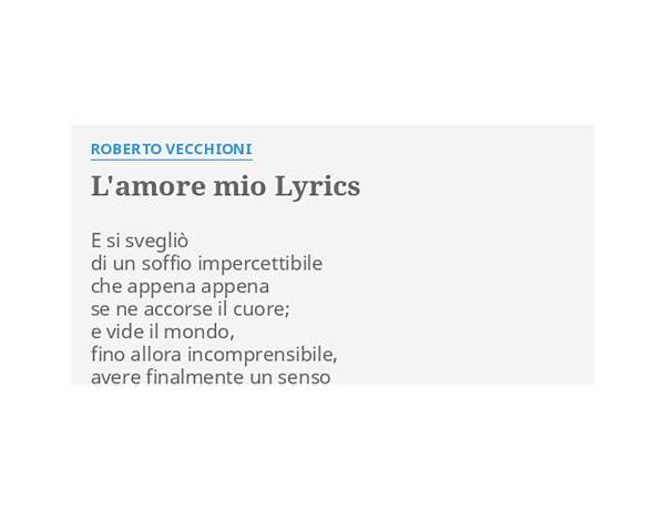 L\'amore mio it Lyrics [Roberto Vecchioni]