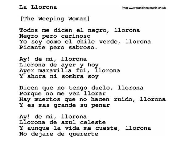 La Llorona en Lyrics [CeroMundo]