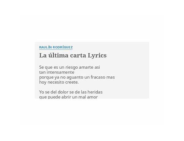 La Ultima Carta es Lyrics [Furby]