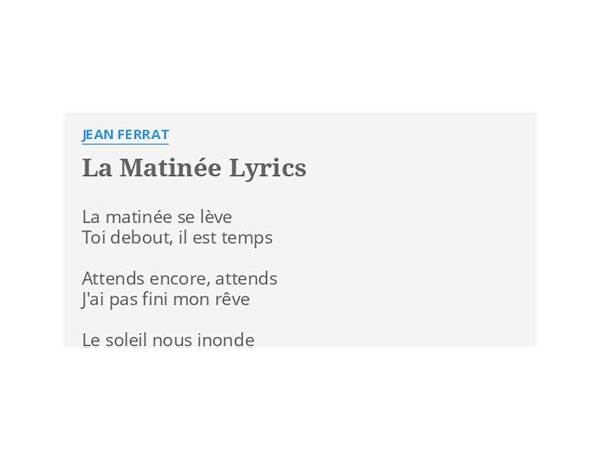 La matinée fr Lyrics [Jean Ferrat]