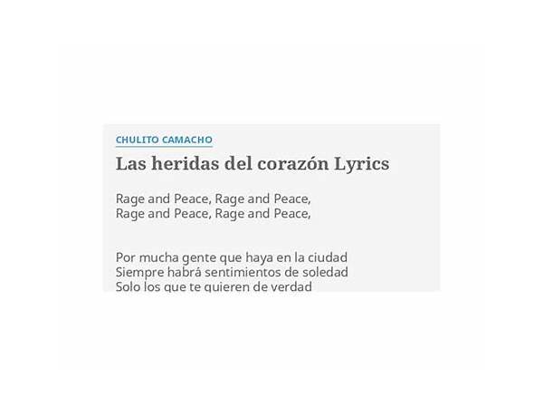 Las Heridas Del Corazón es Lyrics [Chulito Camacho]