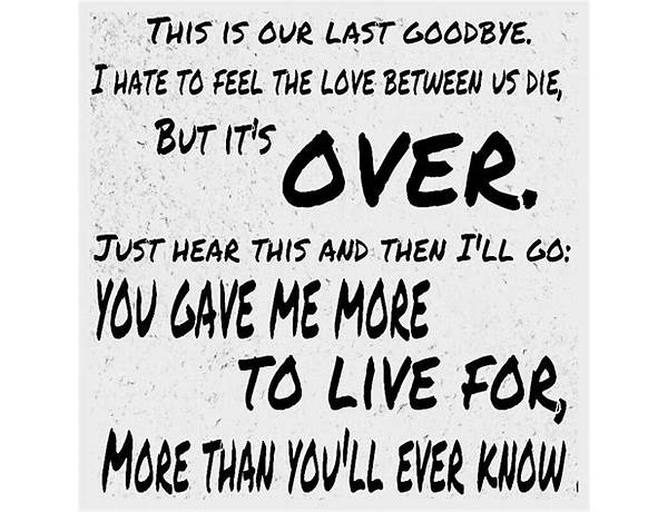 Last Goodbye en Lyrics [Burn The Rez]