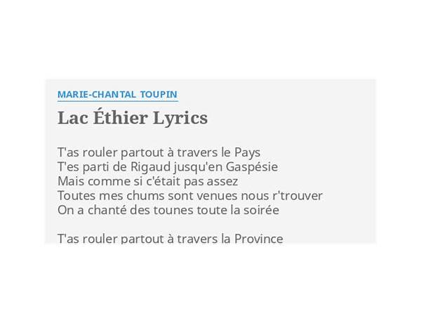 Le Lac Éthier fr Lyrics [Marie-Chantal Toupin]