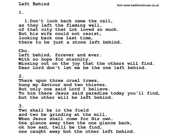 Left Behind en Lyrics [Xen0christ]