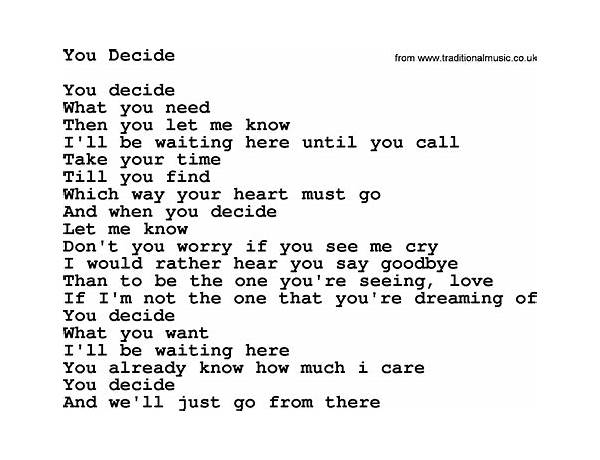 Leg, Arm, You Decide en Lyrics [​fl.vco]