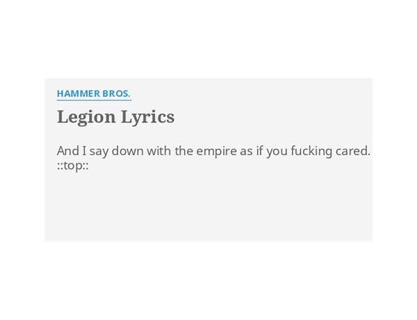 Legion en Lyrics [Hammer Bros]