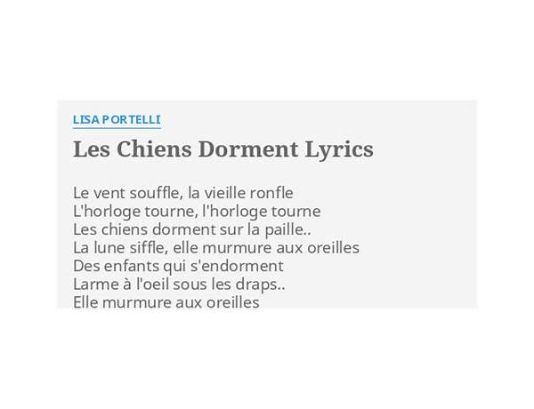 Les Chiens Dorment fr Lyrics [Lisa Portelli]