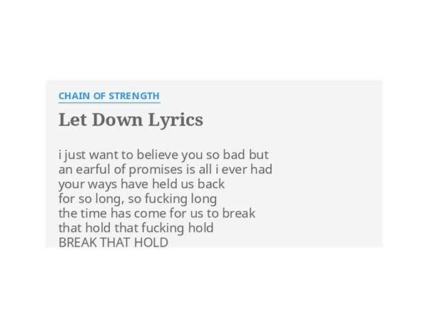 Let Down en Lyrics [Chain of Strength]