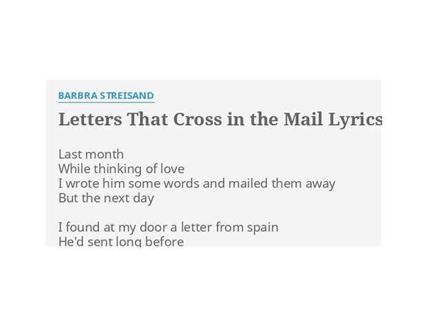 Letters That Cross in the Mail en Lyrics [Rupert Holmes]