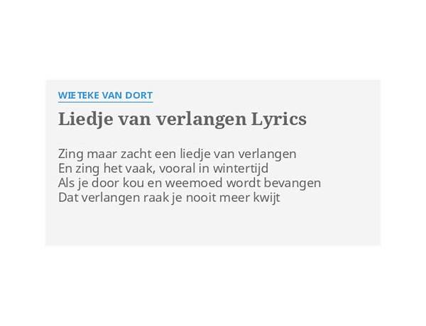 Liedje Van Verlangen nl Lyrics [Elly & rikkert]