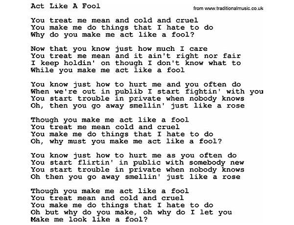 Like a Fool en Lyrics [Nylon Beat]