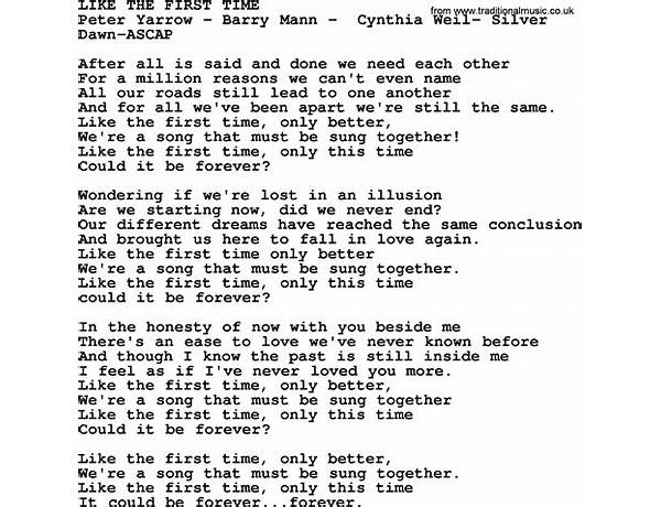 Like the First Time en Lyrics [Miguel Reyes]