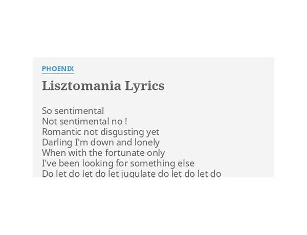 Lisztomania en Lyrics [Pomplamoose]