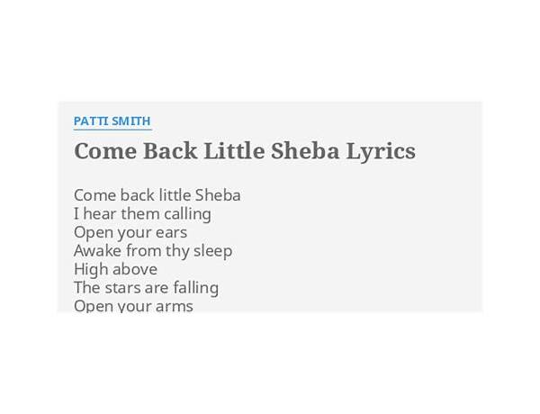 Little Sheba en Lyrics [38 Special]