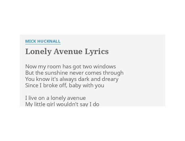 Lonely Avenue en Lyrics [Los Lobos]