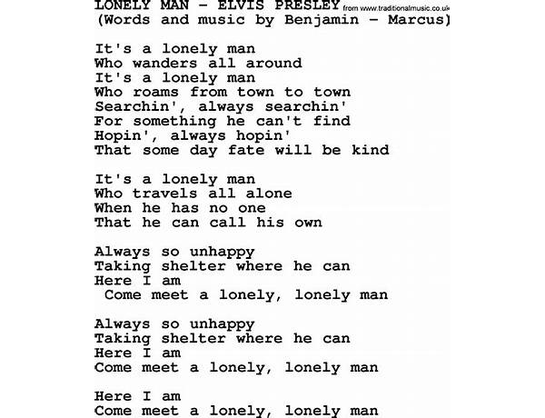 Lonely Man en Lyrics [Dr. Hook]