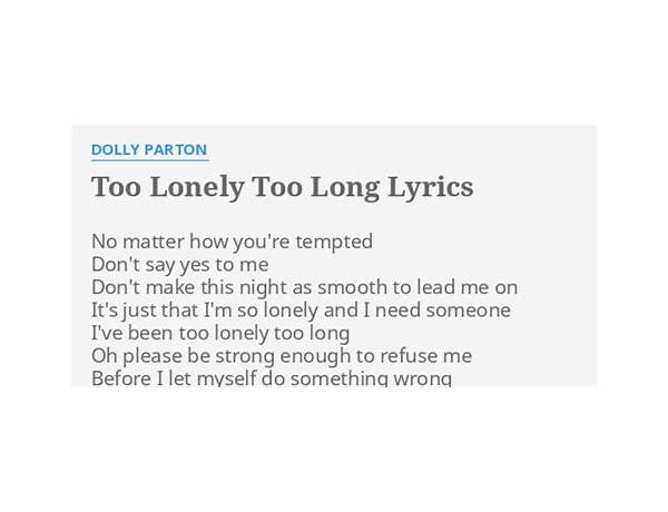 Lonely Too Long en Lyrics [David Cassidy]