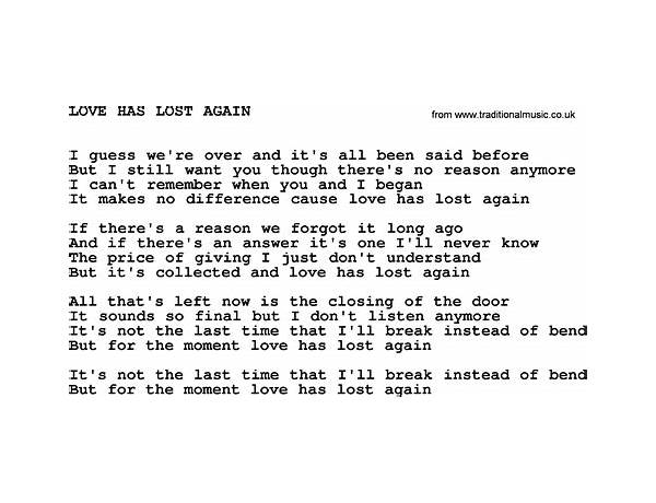 Lost Again en Lyrics [Rachel Rose Mitchell]