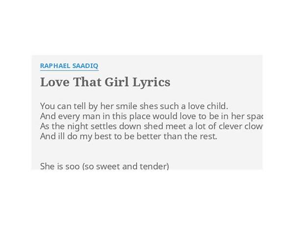 Love That Girl en Lyrics [Raphael Saadiq]