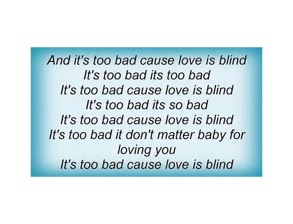 Love is Blind en Lyrics [Coleman Hell]