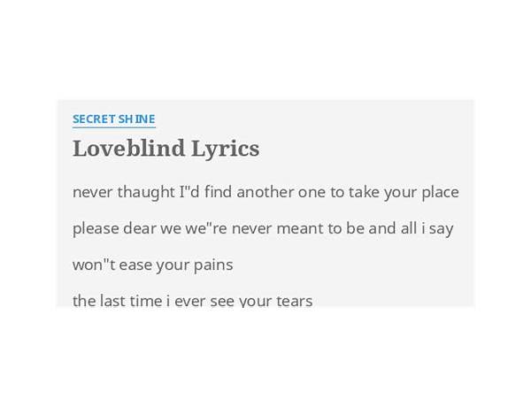Loveblind en Lyrics [Matthew Young]