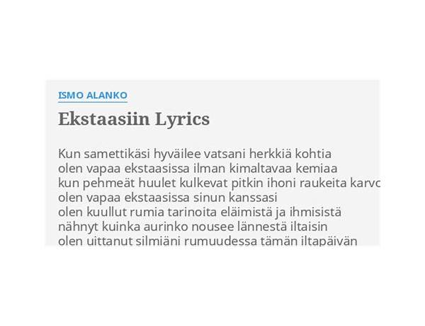 Lyrics: Ismo Alanko, musical term