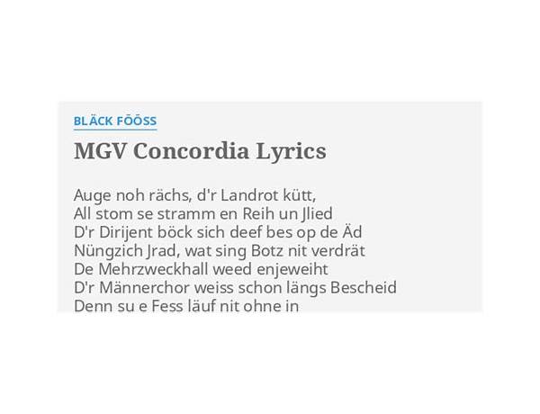 MGV Concordia de Lyrics [Bläck Fööss]