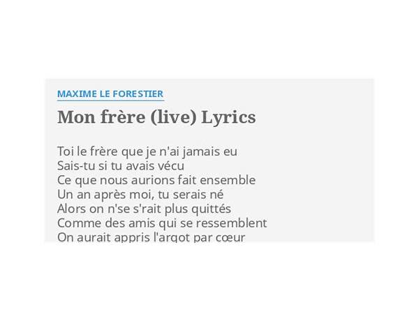 MON FRÈRE en Lyrics [AD]