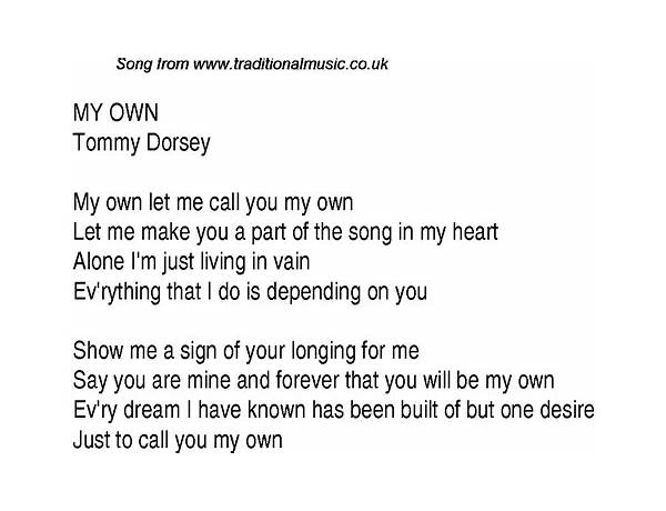 MY OWN en Lyrics [YUNG WHUUP]